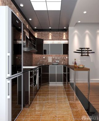 现代别墅设计小厨房橱柜效果图