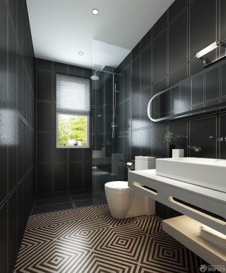 黑白小厕所室内装潢装修效果图