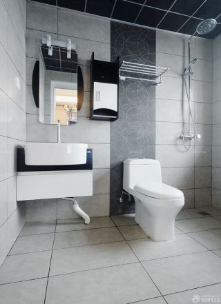 现代时尚小厕所装修效果图