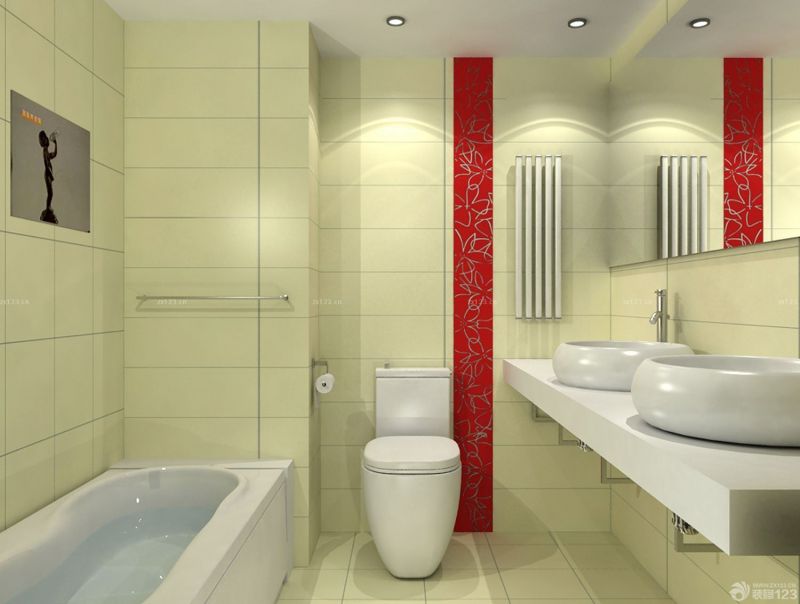 小厕所米白色瓷砖装修效果图