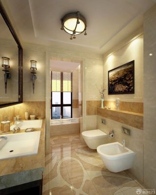 古典风格厕所窗帘装饰效果图
