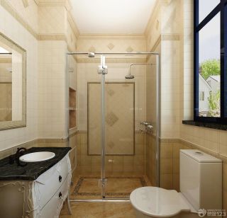 欧式新古典风格厕所隔断装修设计效果图