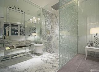 欧式厕所雕花玻璃隔断设计装修效果图