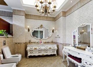 欧式厕所实木家具装修效果图片