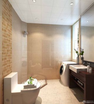 欧式风格厕所杂色地砖装修效果图片