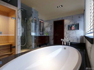 欧式厕所砖砌浴缸设计装修效果图片