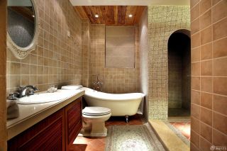 欧式厕所小格子砖墙面装修设计效果图片