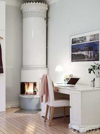 北欧风格卧室壁炉装修效果图片