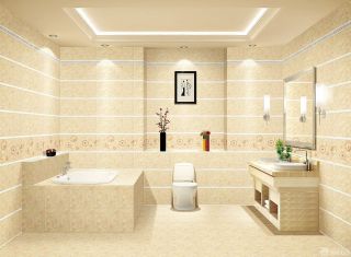 厕所简约花纹瓷砖设计装修效果图片