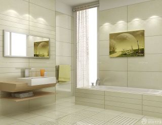 厕所简约米白色瓷砖设计装修效果图