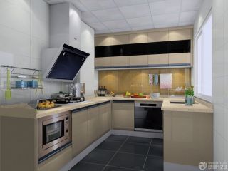 现代室内u型厨房装修效果图
