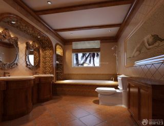 干湿分区卫生间浴缸装修效果图片欣赏