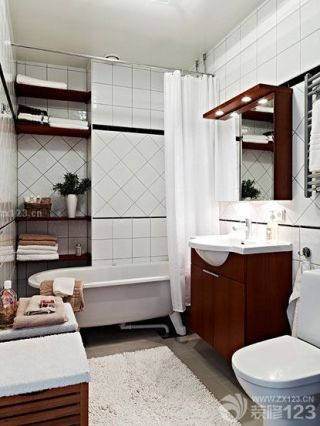 卫生间白色瓷砖贴图装饰效果图