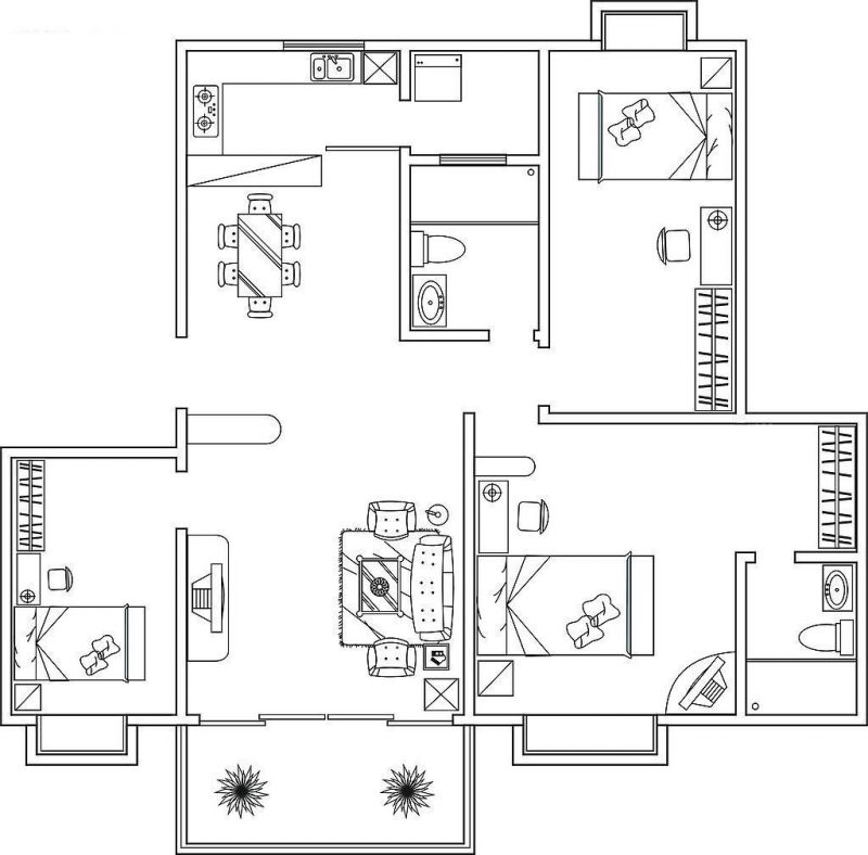 家庭别墅厨房设计平面图