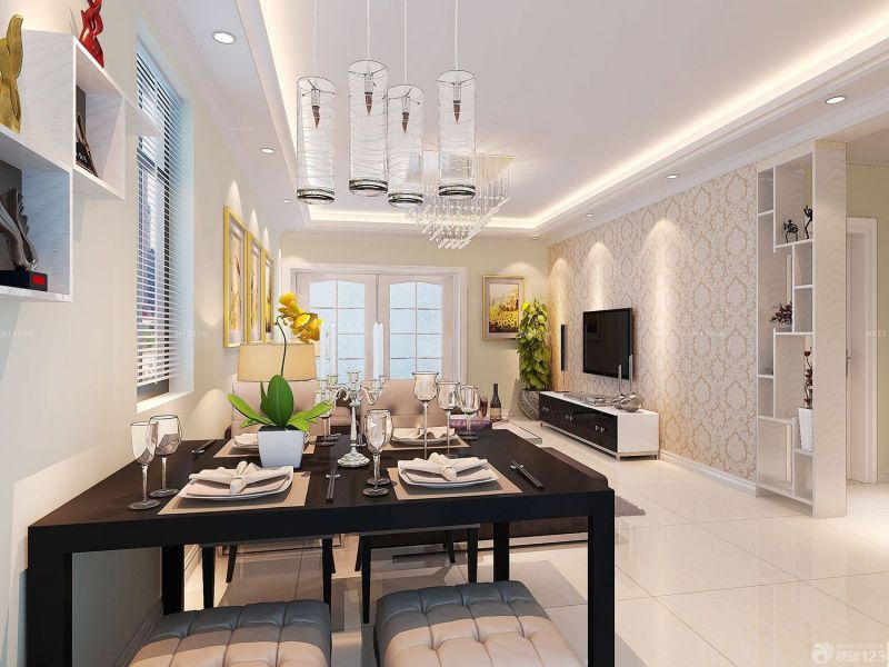 时尚客厅电视壁纸背景墙装修效果图