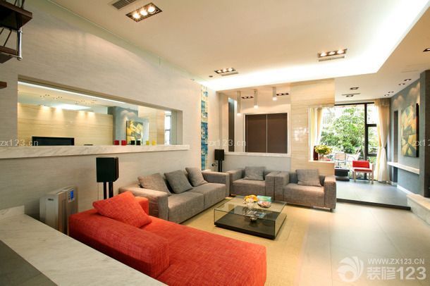 现代时尚客厅沙发颜色搭配装修案例