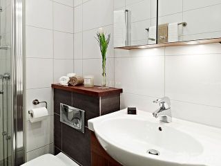 单身公寓卫生间白色瓷砖贴图设计