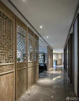 中式新古典风格办公室走道设计效果图