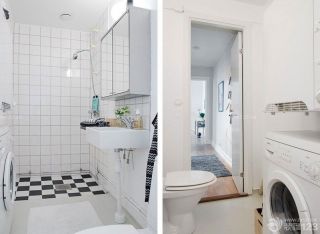 家装卫生间白色瓷砖贴图设计效果