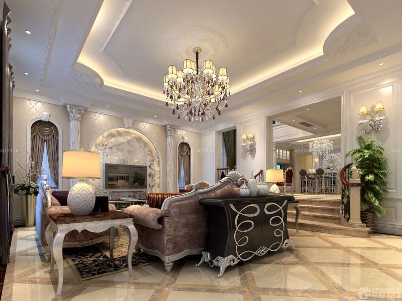 欧式别墅最新客厅电视背景墙图片大全