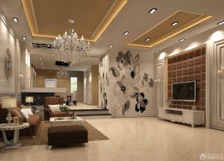 欧式家装客厅液晶电视背景墙设计效果图
