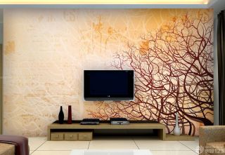 客厅装修电视背景墙壁纸效果图