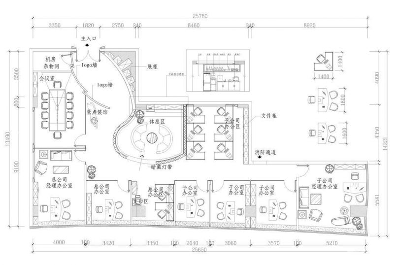 公司办公室设计平面图片