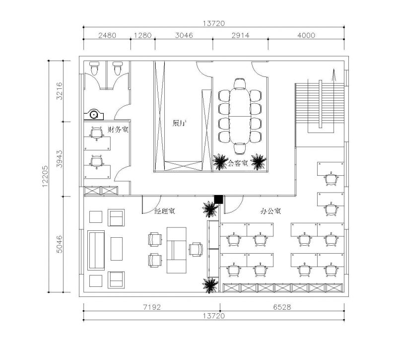 办公室设计平面图片