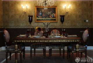 欧式古典餐厅壁灯装修效果图片