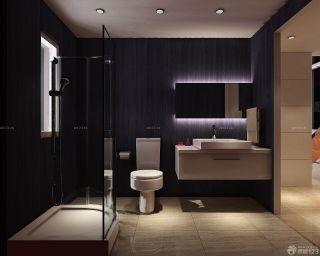 现代时尚酒店厕所装修效果图
