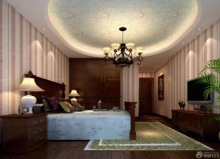 美式家装风格100平米房子卧室装修图
