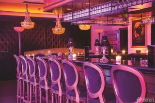 古典欧式风格紫色酒吧吧台效果图