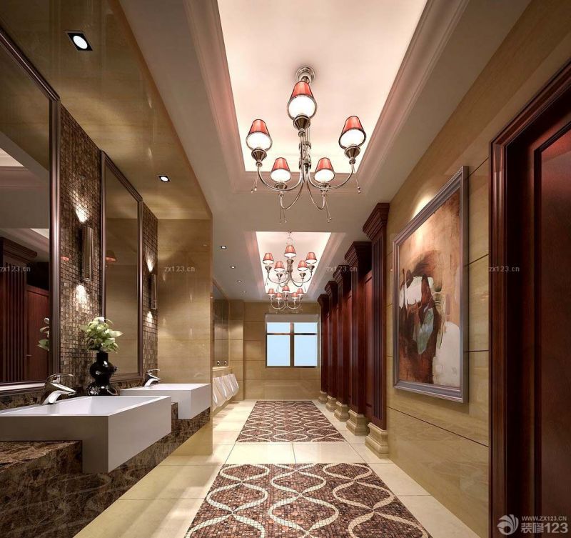 最新欧式古典风格酒店厕所装修效果图