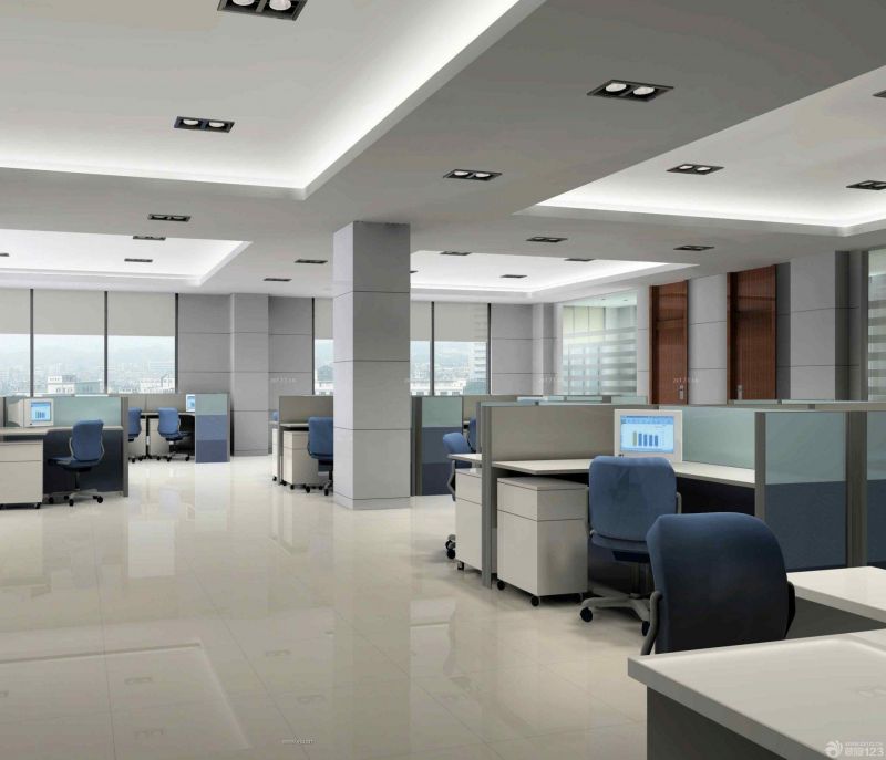 北京专业办公室室内格栅灯装修效果图片 