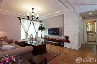 美式古典风格室内客厅电视墙设计