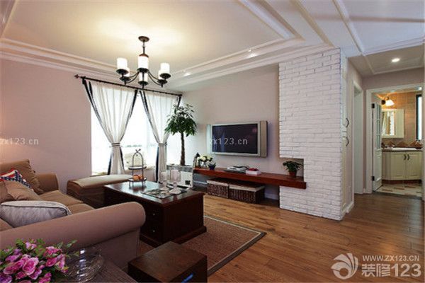 美式古典风格室内客厅电视墙设计