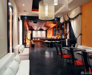 东南亚风格酒吧黑色地砖装潢装修效果图