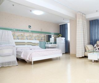 医院单人病房背景墙壁纸装修效果图片大全