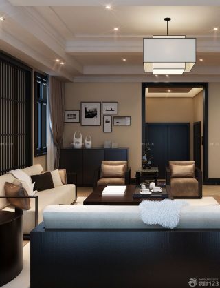 现代70平米房子客厅组合沙发装修图片