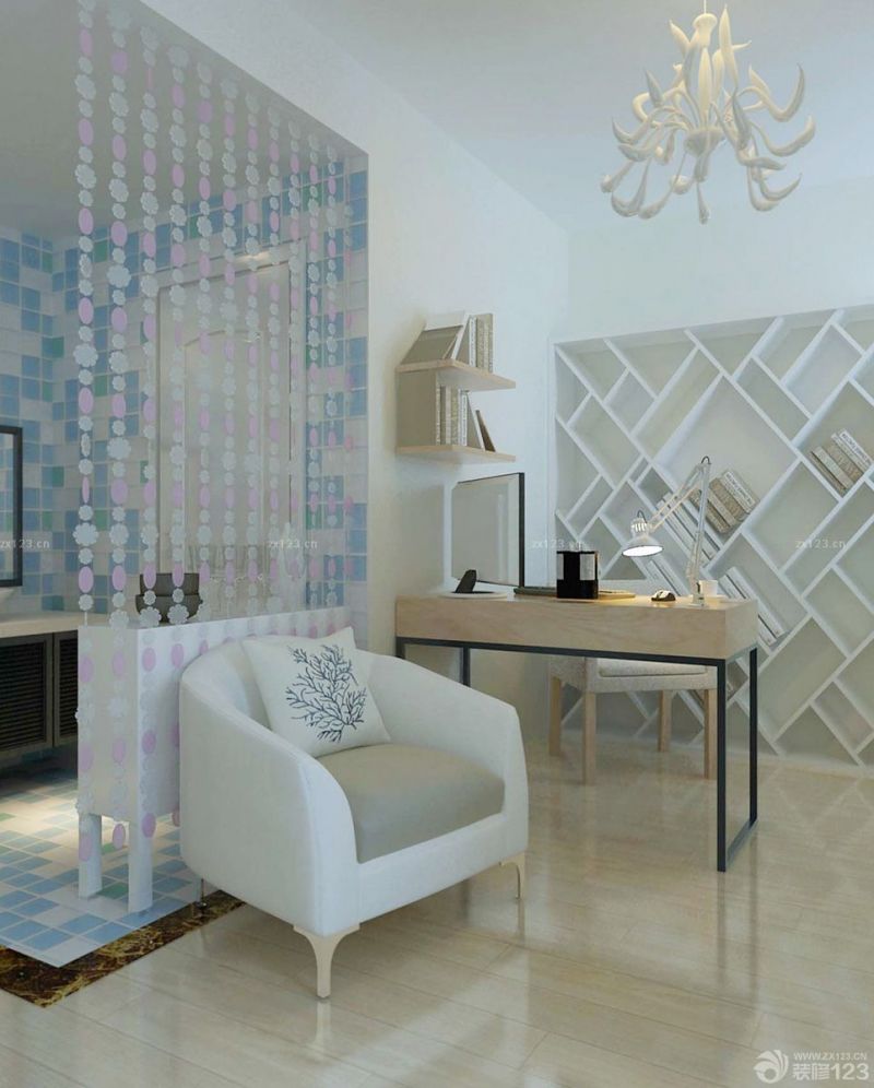 现代70平米房子创意书架设计装修图片