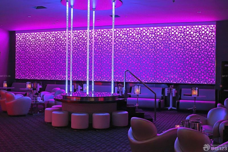现代酒吧背景墙灯光设计效果图