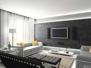 现代家装风格客厅电视背景墙图片