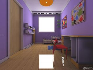 130平米三室一厅紫色墙面装修效果图片