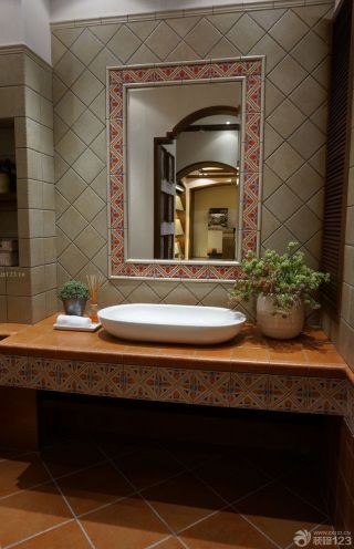 90平米三室一厅洗手池装修效果图片