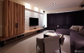 室内电视墙木质墙面装修设计效果图片