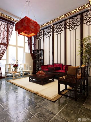 中式家装客厅吊灯设计图片