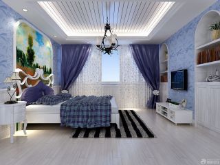 地中海70平米房子卧室装修效果图
