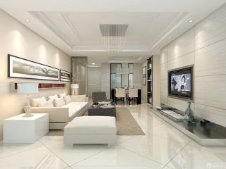 现代欧式风格80平米的房子客厅设计装修图