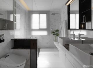 现代90平米房子卫生间装修设计图片