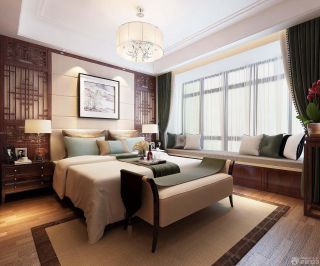 现代中式风格70平米房子卧室装修效果图
